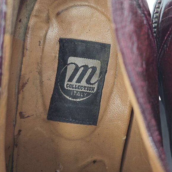 Vintage Mauri Burgundy Alligator Ostrich Exotic Dress Shoes 11.5M Derby Oxfords - Picture 9 of 15